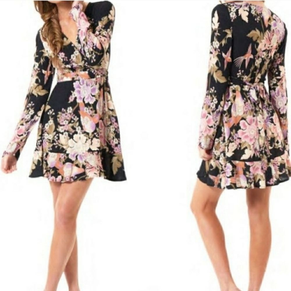 SPELL wrap mini dress